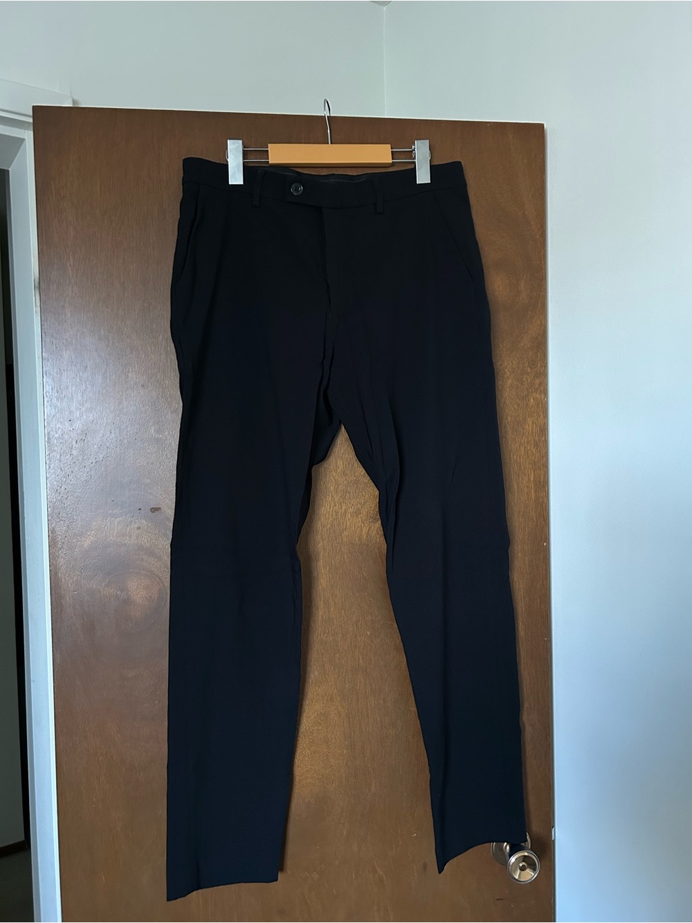 Men's Slim Black Dress Trousers